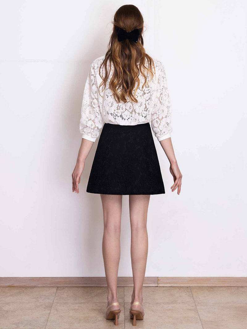 ANNA Short Lace-on-Neoprene Skirt - NEVENA 