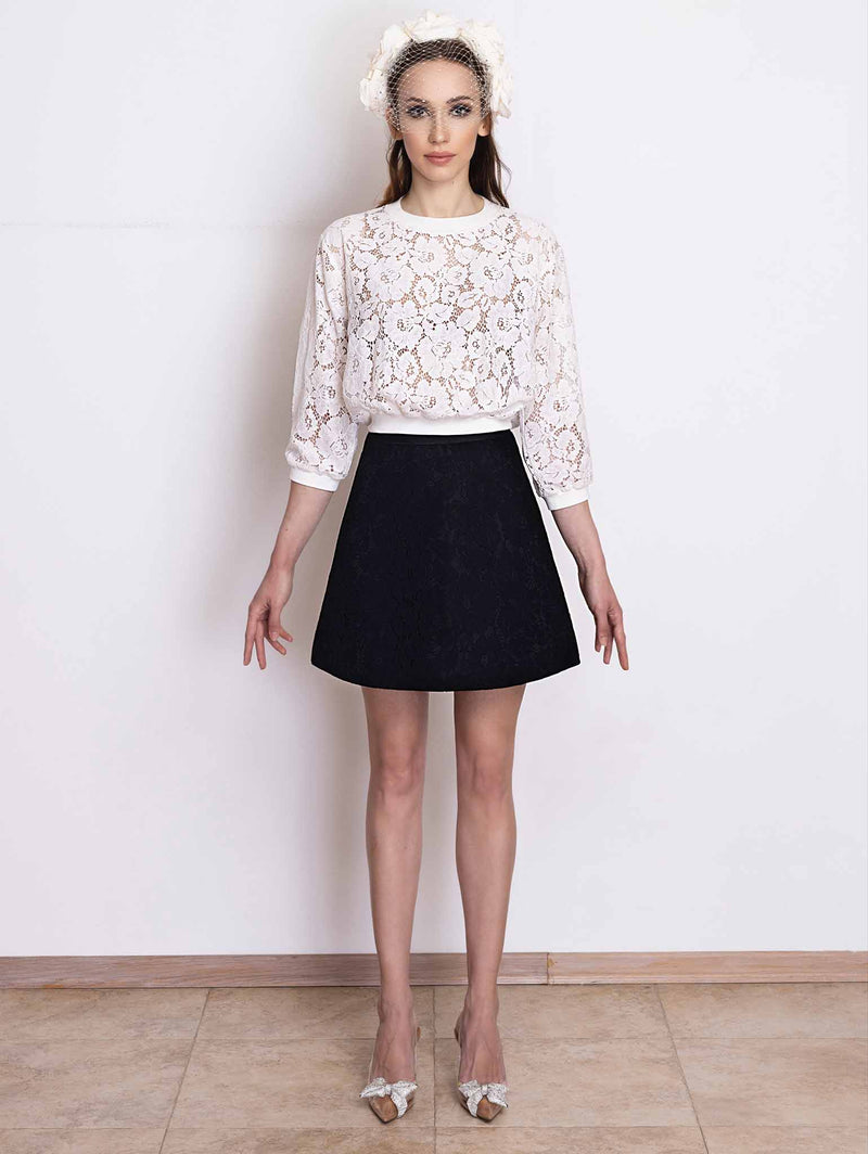 ANNA Short Lace-on-Neoprene Skirt - NEVENA 