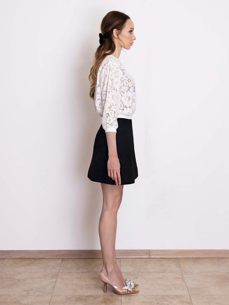 ANNA Short Lace-on-Neoprene Skirt - NEVENA 